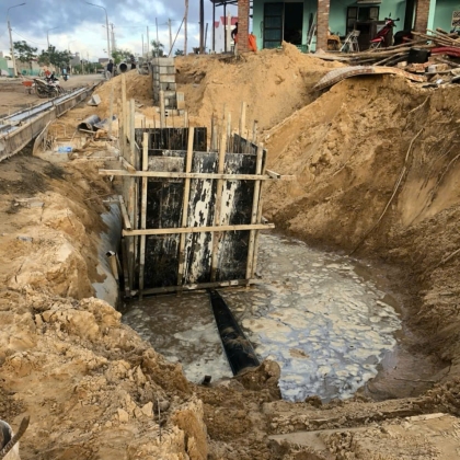 Thi công cấp thoát nước dự án